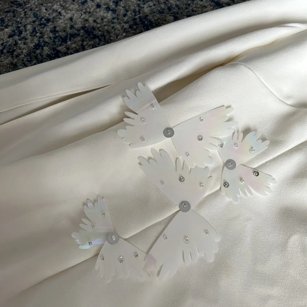 ❌SOLD❌ SAFIYAA US12 Talin Embroidered Ivory Long Dress - Picture 9 of 11